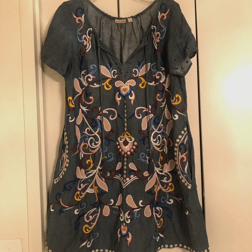 Anthropologie embroidered dress, size 12